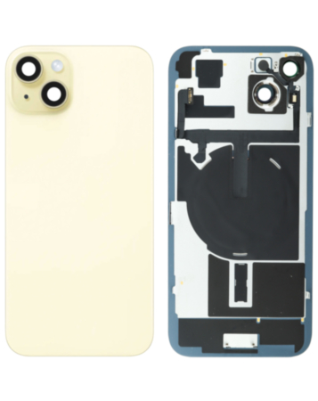 Back Glass with MagSafe Magnet & NFC & Flashlight Flex for iPhone 15 Plus (YELLOW) (NO LOGO)