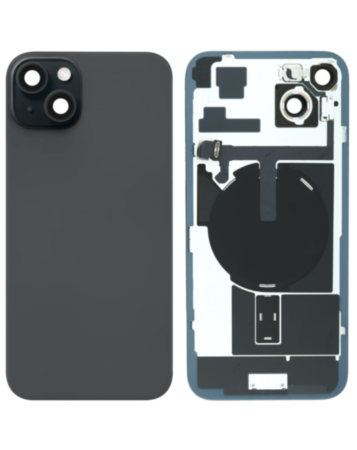 Back Glass with Frame and MagSafe Magnet for iPhone 15 Plus (BLACK) (Service Pack)