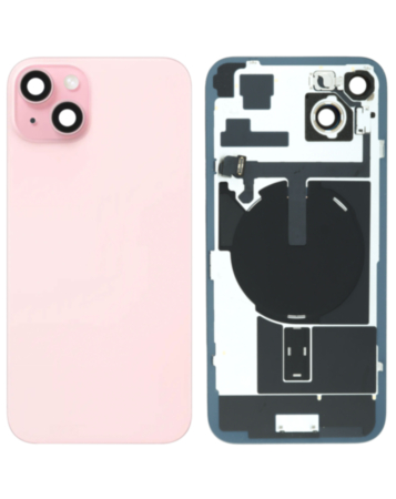 Back Glass with Frame and MagSafe Magnet for iPhone 15 Plus (PINK) (Service Pack)