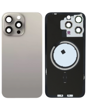 Back Glass with MagSafe Magnet for iPhone 15 Pro Max (NO LOGO) (NATURAL TITANIUM)