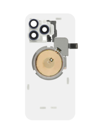 Clear Back Glass with Wireless NFC and MagSafe Magnet for iPhone 15 Pro Max (NO LOGO) (BLUE TITANIUM)