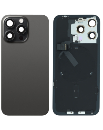 Back Glass with Frame and MagSafe Magnet for iPhone 15 Pro Max (BLACK TITANIUM) (Service Pack)