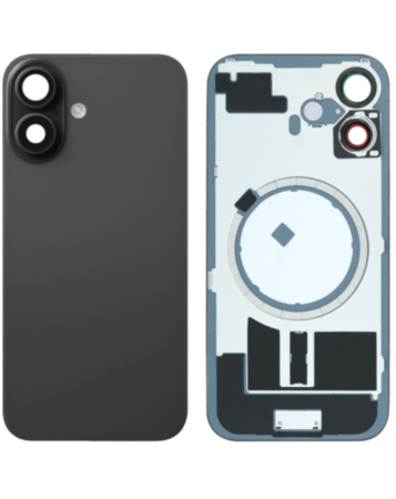 Back Glass with MagSafe Magnet for iPhone 16 (NO LOGO) (BLACK)