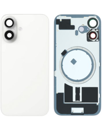 Back Glass with MagSafe Magnet for iPhone 16 (NO LOGO) (WHITE)