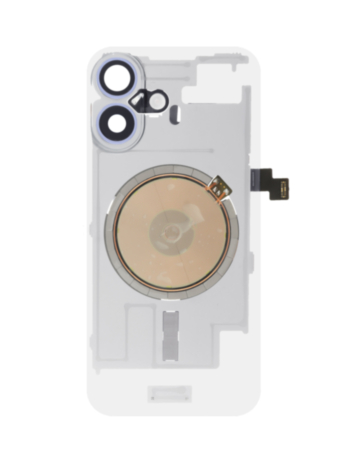 Clear Back Glass with Wireless NFC and MagSafe Magnet for iPhone 16 (NO LOGO) (ULTRAMARINE)