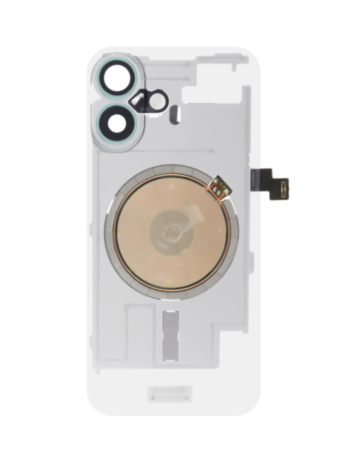 Clear Back Glass with Wireless NFC and MagSafe Magnet for iPhone 16 (NO LOGO) (TEAL)