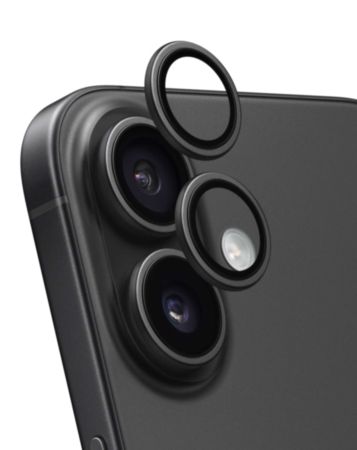 Back Camera Lens with Bracket & Bezel for iPhone 16 / 16 Plus (Premium) (BLACK) (2 Piece Set)