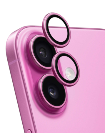 Back Camera Lens with Bracket & Bezel for iPhone 16 / 16 Plus (Premium) (PINK) (2 Piece Set)