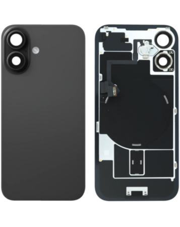 Back Glass with Frame and MagSafe Magnet for iPhone 16 (BLACK TITANIUM) (Service Pack)