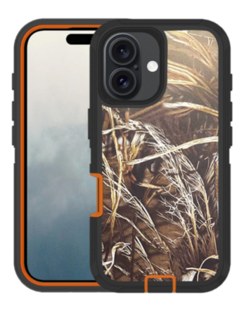Heavy Duty Case for iPhone 16 Plus (CAMO ORANGE) (Only Ground Shipping)