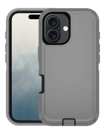 Heavy Duty Case for iPhone 16 Plus (DARK GRAY & BLACK) (Only Ground Shipping)
