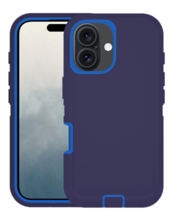 Heavy Duty Case for iPhone 16 Plus (NAVY BLUE) (Only Ground Shipping)