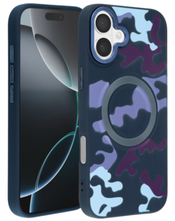 Camouflage Design Wireless Charging Case - PURPLE for iPhone 16 Plus (Only Ground Shipping)