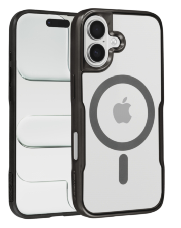 Glossy & Transparent Magnetic Case - BLACK for iPhone 16 Plus (Only Ground Shipping)