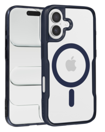 Glossy & Transparent Magnetic Case - DARK BLUE for iPhone 16 Plus (Only Ground Shipping)