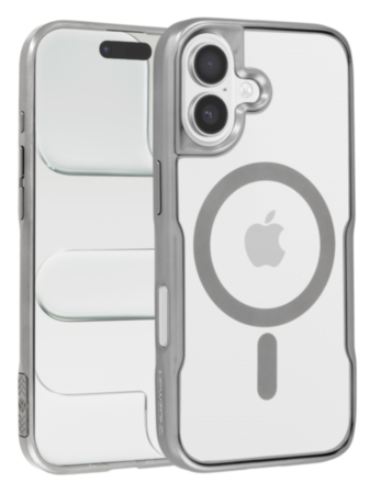 Glossy & Transparent Magnetic Case - SILVER for iPhone 16 Plus (Only Ground Shipping)