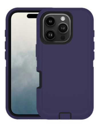 Heavy Duty Case for iPhone 16 Pro (NAVY BLUE & BLACK) (Only Ground Shipping)