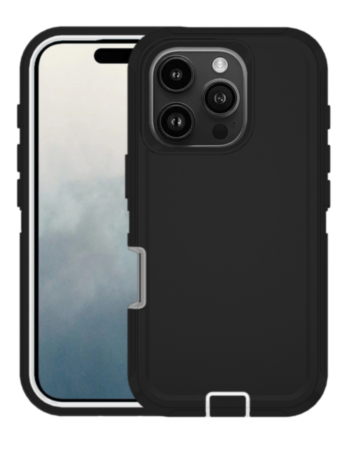 Heavy Duty Case for iPhone 16 Pro (BLACK & WHITE) (Only Ground Shipping)