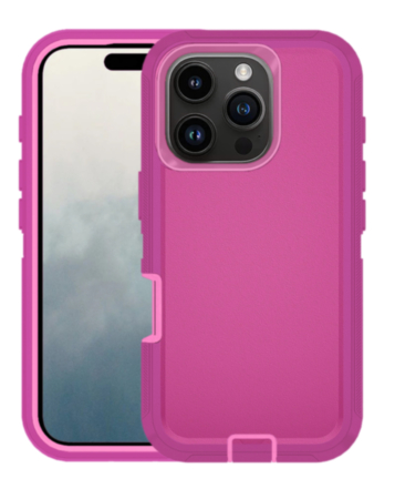 Heavy Duty Case for iPhone 16 Pro (HOT PINK) (Only Ground Shipping)