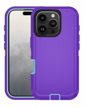 Heavy Duty Case for iPhone 16 Pro (PURPLE & TEAL) (Only Ground Shipping)