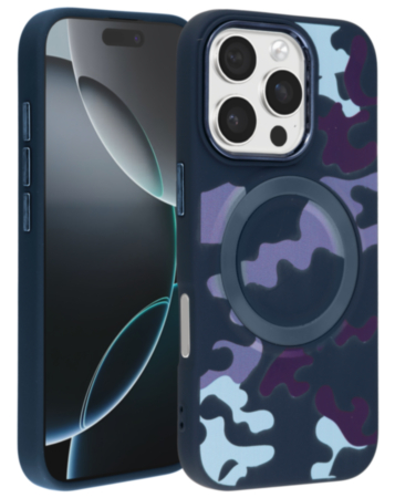 Camouflage Design Wireless Charging Case - PURPLE for iPhone 16 Pro / 17 (Only Ground Shipping)