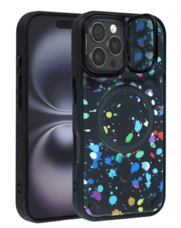 Camo Design Thin Magnetic Case with Camera Stand Kickstand - Style 1 for iPhone 16 Pro (Only Ground Shipping)
