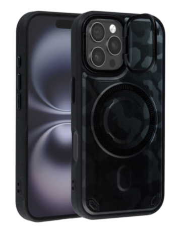 Camo Design Thin Magnetic Case with Camera Stand Kickstand - Style 7 for iPhone 16 Pro (Only Ground Shipping)