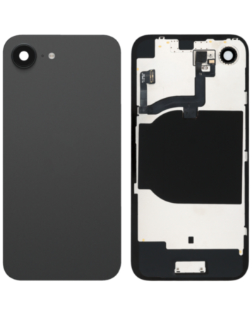 Back Glass with MagSafe Magnet & NFC & Flashlight Flex for iPhone 16e (BLACK)