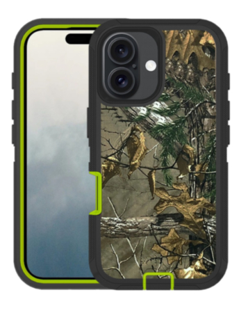 Heavy Duty Case for iPhone 16 Plus (CAMO GREEN) (Only Ground Shipping)