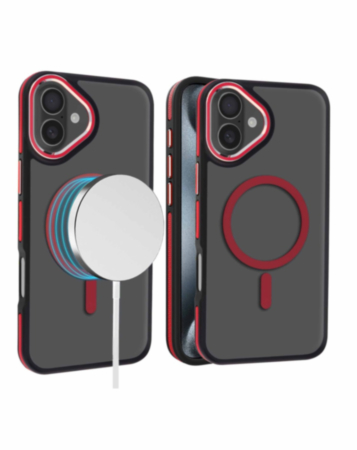 iPhone 16 Plus Slim Non-Slip Translucent Matte Wireless Charging Case - RED (Only Ground Shipping)