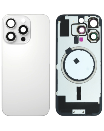 Back Glass with MagSafe Magnet for iPhone 16 Pro (NO LOGO) (WHITE TITANIUM)
