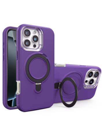 Support Heavy Duty Case with Wireless Charging Kickstand - PURPLE for iPhone 16 Pro (Only Ground Shipping)
