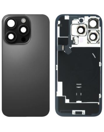Back Glass with Frame and MagSafe Magnet for iPhone 16 Pro (BLACK TITANIUM) (Service Pack)