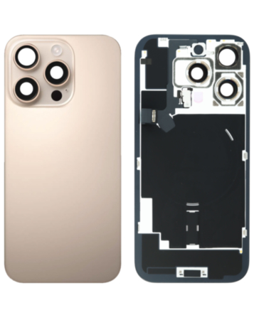 Back Glass with Frame and MagSafe Magnet for iPhone 16 Pro (DESERT TITANIUM) (Service Pack)