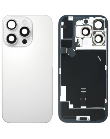 Back Glass with Frame and MagSafe Magnet for iPhone 16 Pro (WHITE TITANIUM) (Service Pack)