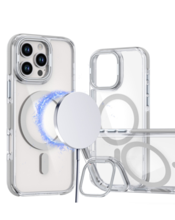 Thin Magnetic Clear Case with Camera Stand Kickstand - CLEAR for iPhone 16 Pro (Only Ground Shipping)