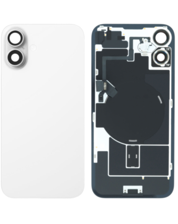 Back Glass with Frame and MagSafe Magnet for iPhone 16 Plus (White) (Service Pack)