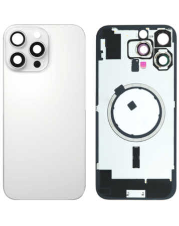 Back Glass with MagSafe Magnet for iPhone 16 Pro Max (NO LOGO) (WHITE TITANIUM)