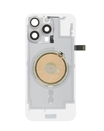 Clear Back Glass with Wireless NFC and MagSafe Magnet for iPhone 16 Pro Max (NO LOGO) (NATURAL TITANIUM)