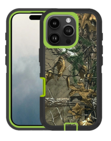Heavy Duty Case for iPhone 16 Pro (CAMO GREEN) (Only Ground Shipping)