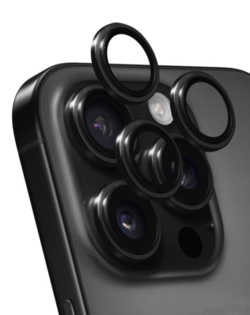 Back Camera Lens with Bracket & Bezel for iPhone 16 Pro / 16 Pro Max (Premium) (BLACK TITANIUM) (3 Piece Set)