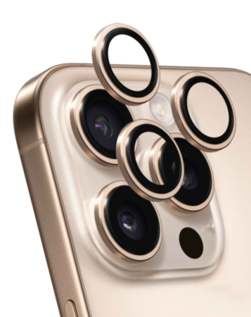 Back Camera Lens with Bracket & Bezel for iPhone 16 Pro / 16 Pro Max (Premium) (DESERT TITANIUM) (3 Piece Set)