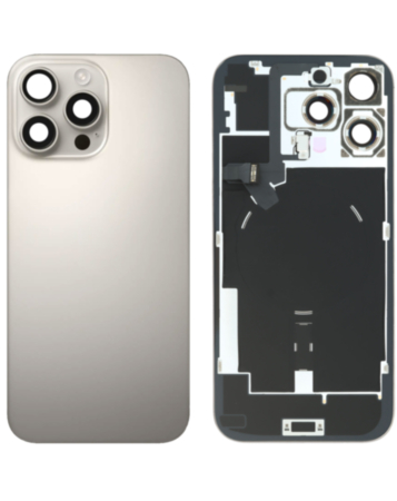 Back Glass with Frame and MagSafe Magnet for iPhone 16 Pro Max (NATURAL TITANIUM) (Service Pack)