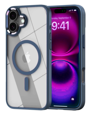 Shiny Magnetic Clear Cases - BLUE for iPhone 17 (Only Ground Shipping)