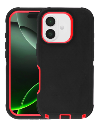 Heavy Duty Case for iPhone 17 (BLACK & RED) (Only Ground Shipping)