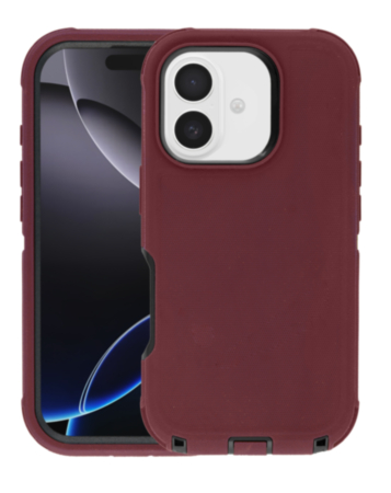 Heavy Duty Case for iPhone 17 (MAROON & BLACK) (Only Ground Shipping)