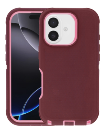Heavy Duty Case - MAROON & PINK for iPhone 17 (Only Ground Shipping)