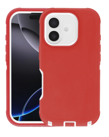Heavy Duty Case for iPhone 17 (RED & WHITE) (Only Ground Shipping)