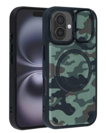 Camo Design Thin Magnetic Case with Camera Stand Kickstand - Style 8 for iPhone 17 (Only Ground Shipping)
