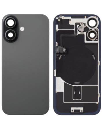 Back Glass with Frame and Wireless NFC Charging Flex and MagSafe Magnet for iPhone 17 (NO LOGO) (BLACK)